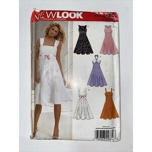 Uncut FF New Look 6589 Dress Empire Fit & Flare Halter Strap Sz 8-18